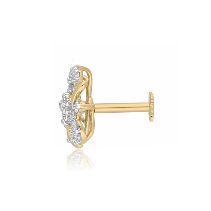 CloverGleam Lab Grown Diamond Nosepin