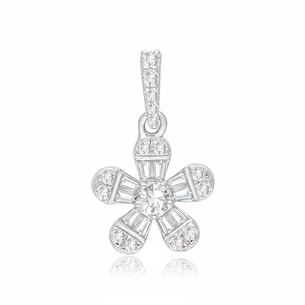 Sparkling Petal Burst Lab Grown Diamond Pendant
