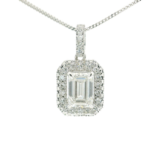 Empress's Eye Emerald-Cut Diamond Pendant