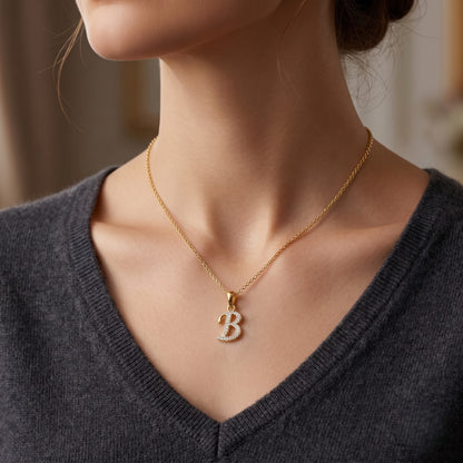B-Initial Lab Grown Diamond Pendant