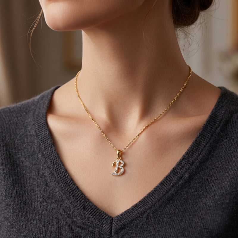 B-Initial Lab Grown Diamond Pendant