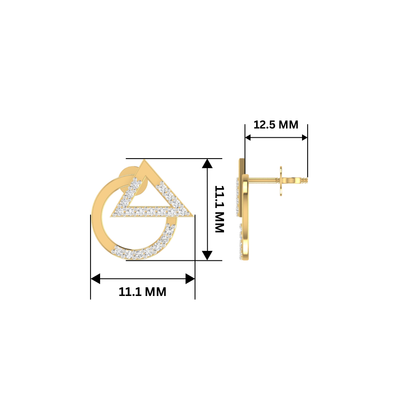 Trigon-Orbit Gold Plated Lab Grown Diamond Earrings