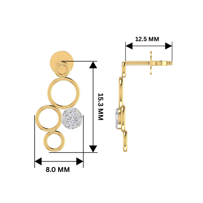 Echoing Circle Gold Plated Lab Grown Diamond Earrings