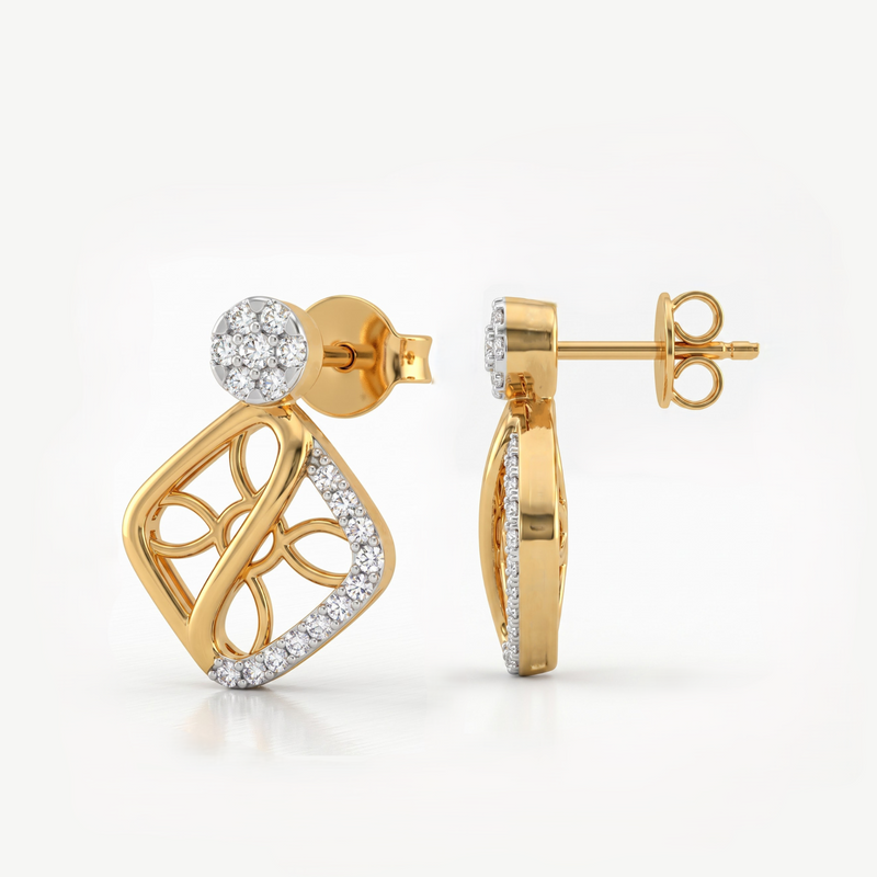 Lumina Galaxy Studs Gold Plated Lab Grown Diamond Earrings