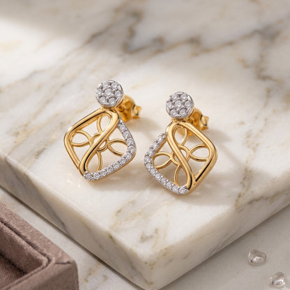 Lumina Galaxy Studs Gold Plated Lab Grown Diamond Earrings
