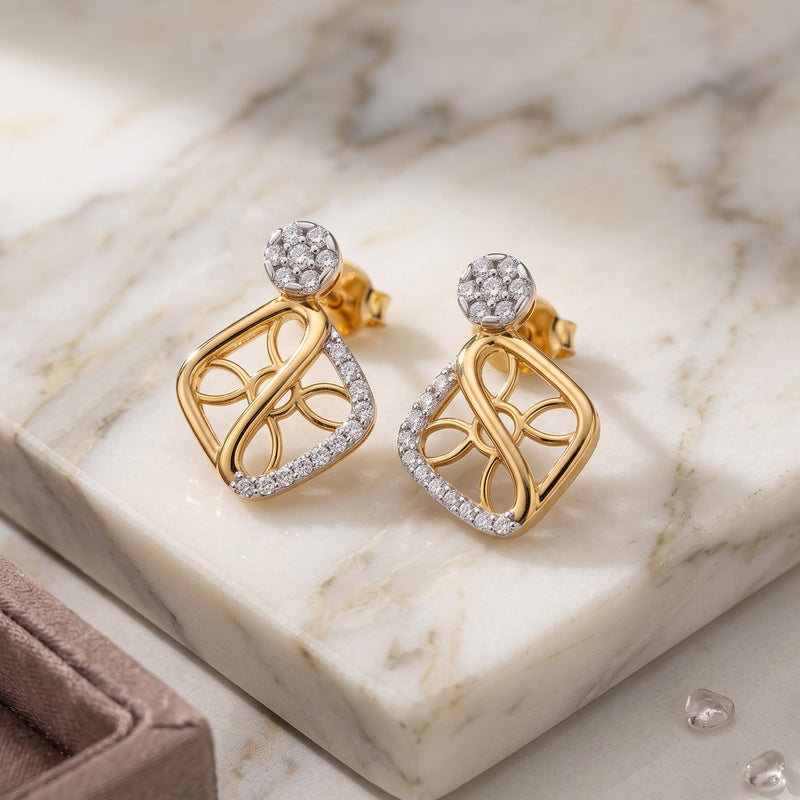 Lumina Galaxy Studs Gold Plated Lab Grown Diamond Earrings