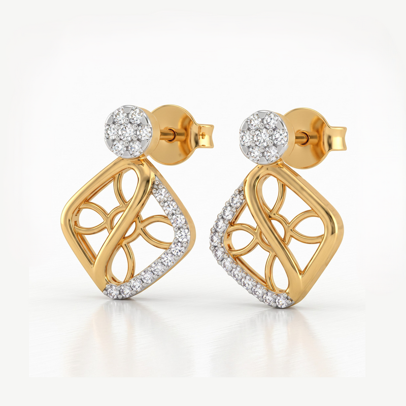 Lumina Galaxy Studs Gold Plated Lab Grown Diamond Earrings