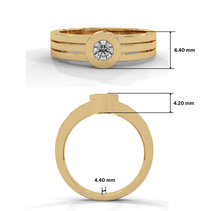 Regal Orbit Gold Lab Grown Diamond Ring
