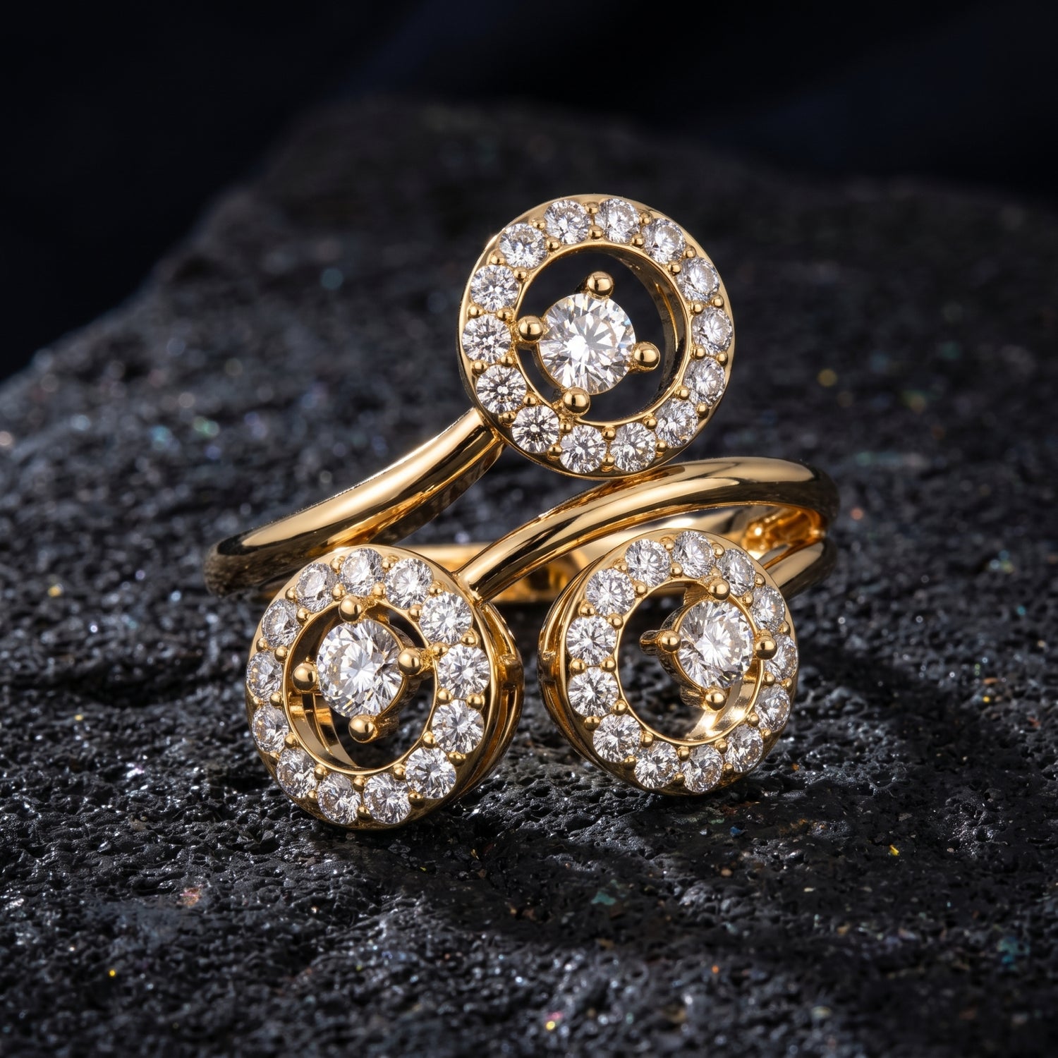 Radiance Trio Gold Lab Grown Diamond Ring