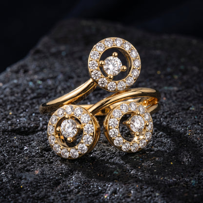 Radiance Trio Gold Lab Grown Diamond Ring