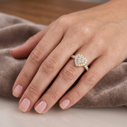 Heart Lab Grown Diamond Cluster Ring