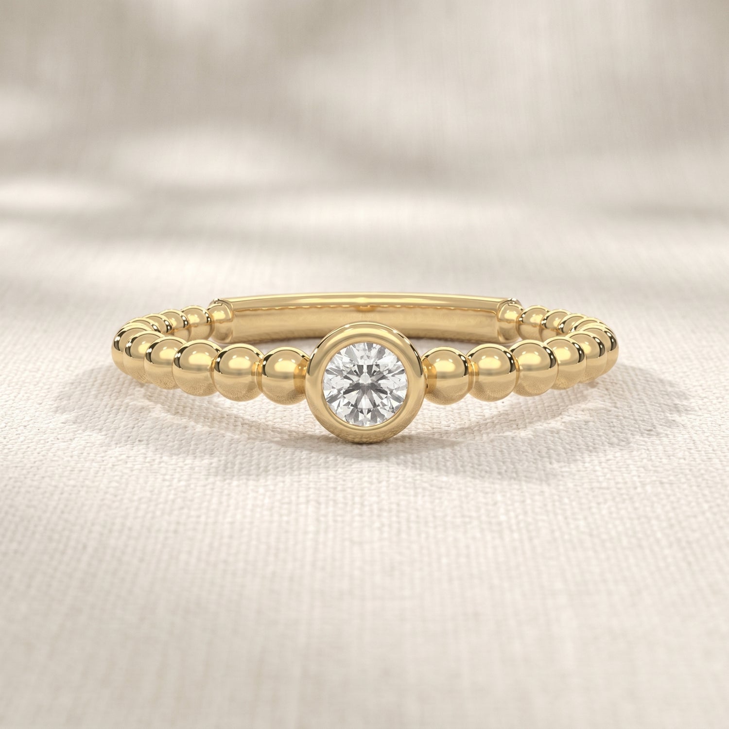 Beaded Lab Grown Diamond Ring