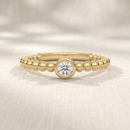 Beaded Lab Grown Diamond Ring