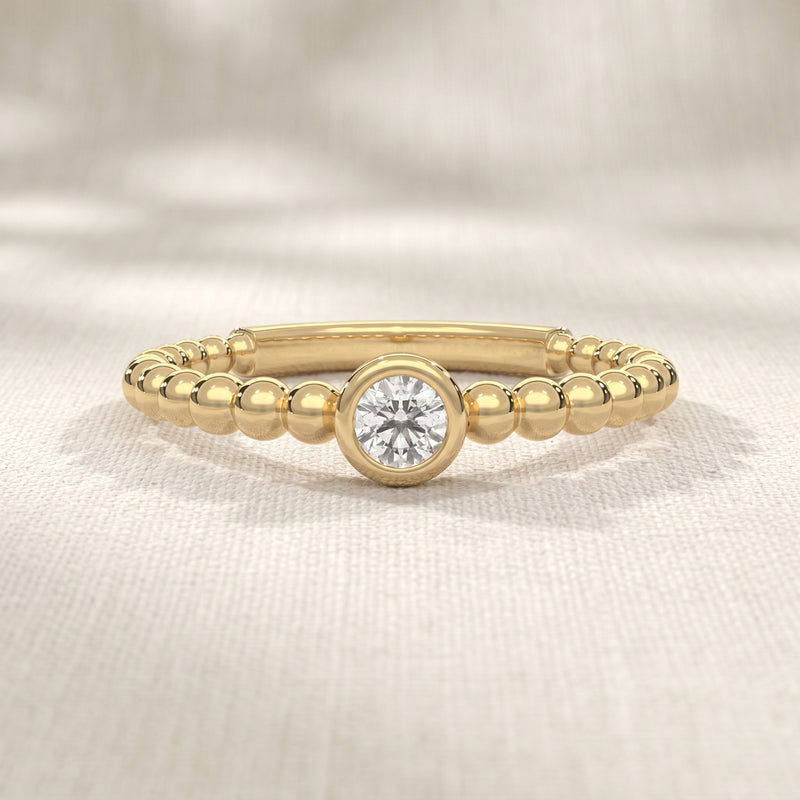 Beaded Lab Grown Diamond Ring
