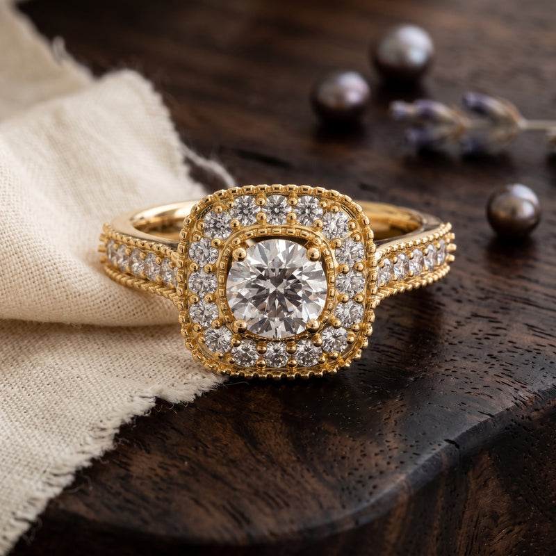 Royal Radiance Halo Lab Grown Diamond Ring
