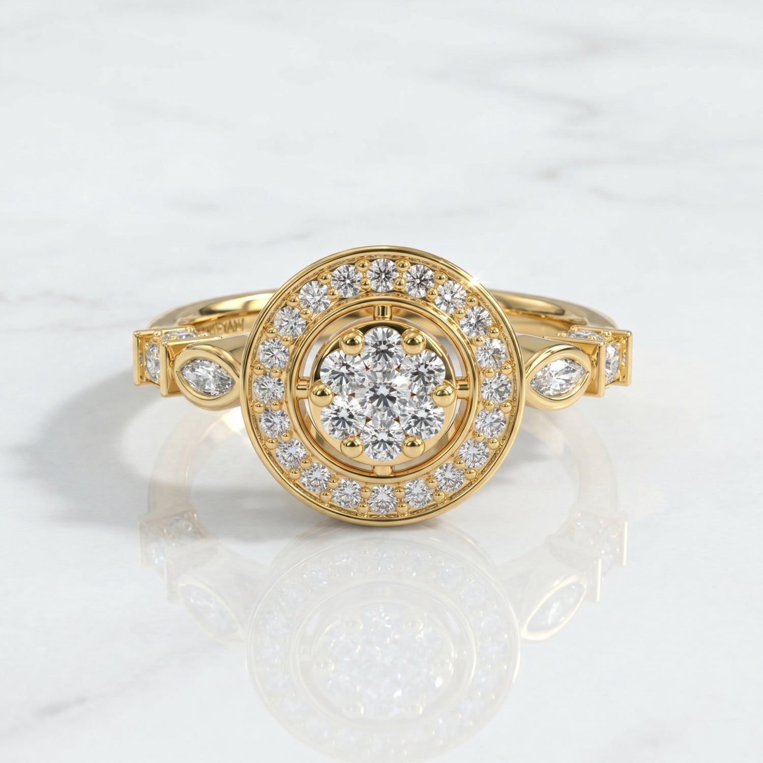 Celestial Bloom Halo Lab Grown Diamond Ring