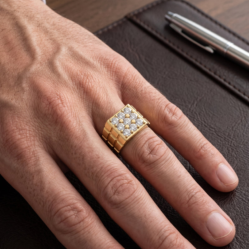 Regal Grid Lab Grown Diamond Ring