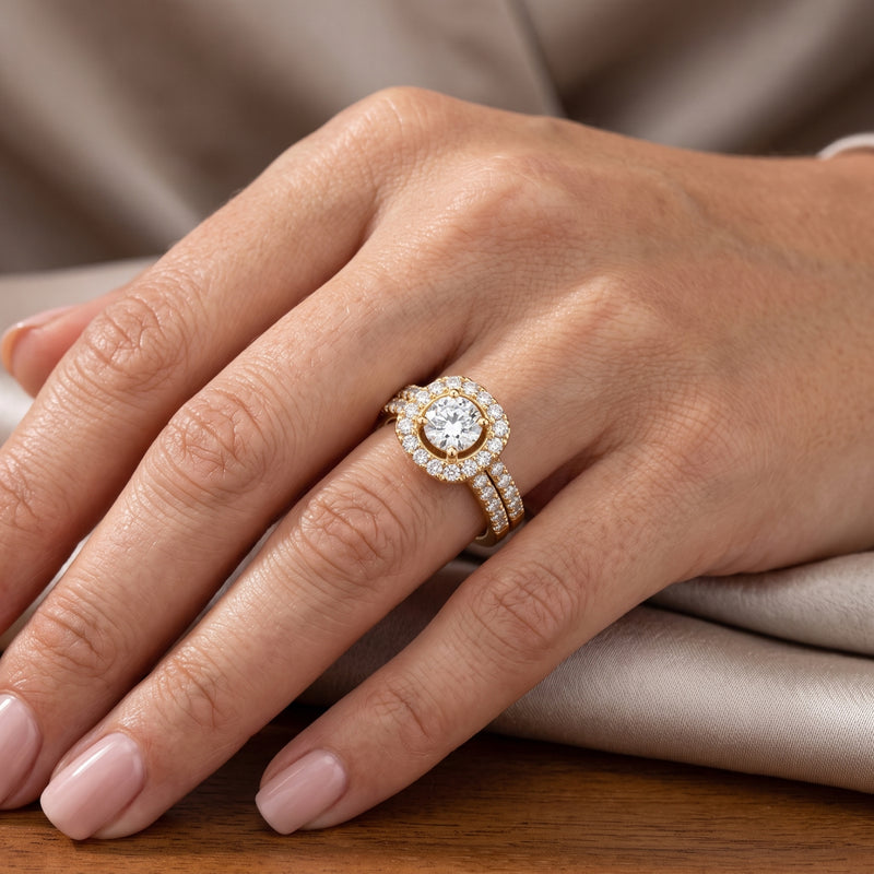 Radiant Halo Lab Grown Diamond Engagement Ring