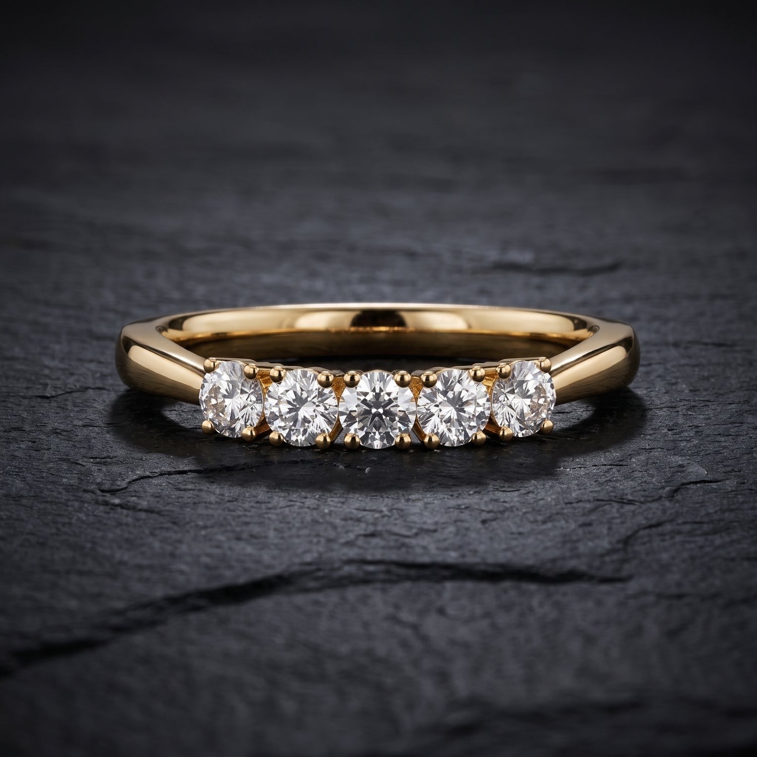 Golden Glow Five-Stone Lab Grown Diamond Ring