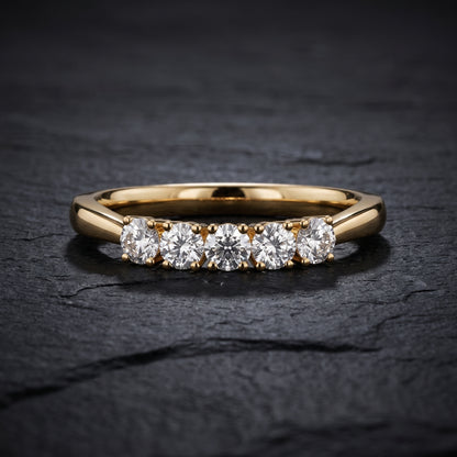 Golden Glow Five-Stone Lab Grown Diamond Ring