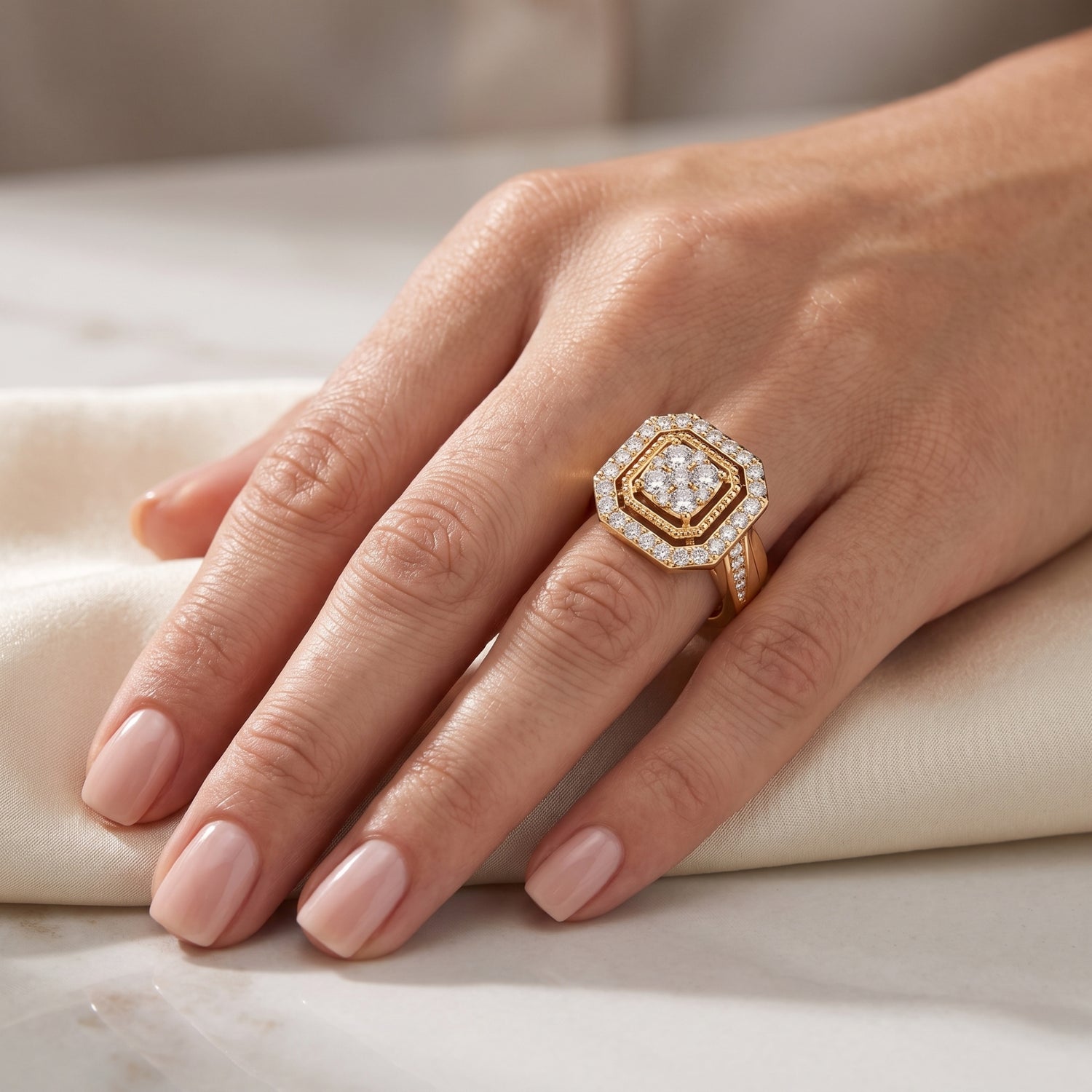Regal Octagon Halo Lab Grown Diamond Ring