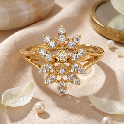 Radiant Bloom Lab Grown Diamond Ring