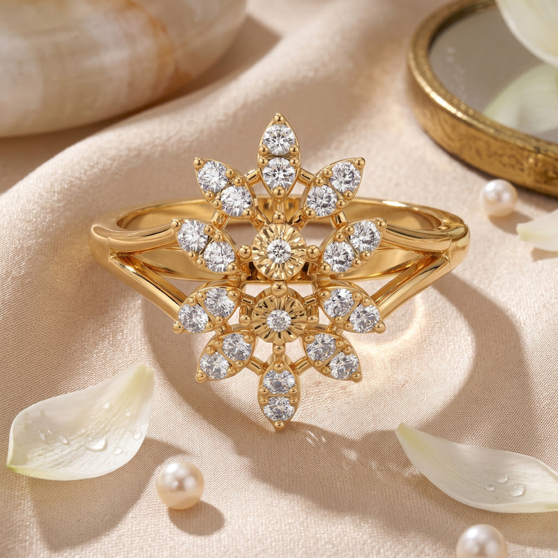 Radiant Bloom Lab Grown Diamond Ring