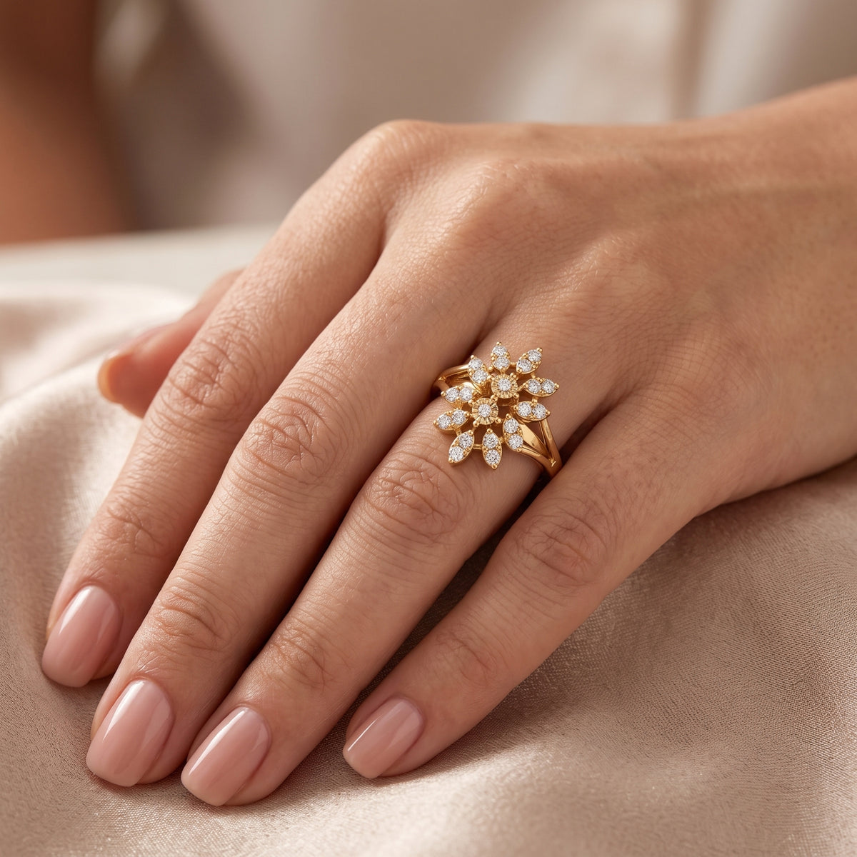 Radiant Bloom Lab Grown Diamond Ring
