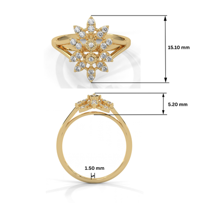 Radiant Bloom Lab Grown Diamond Ring