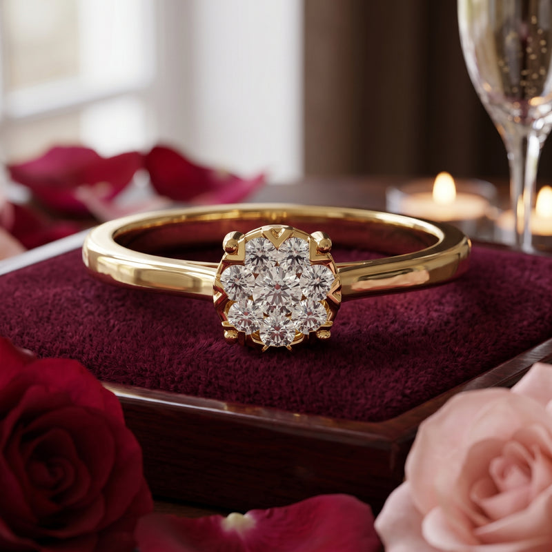 Floral Cluster Lab Grown Diamond Ring