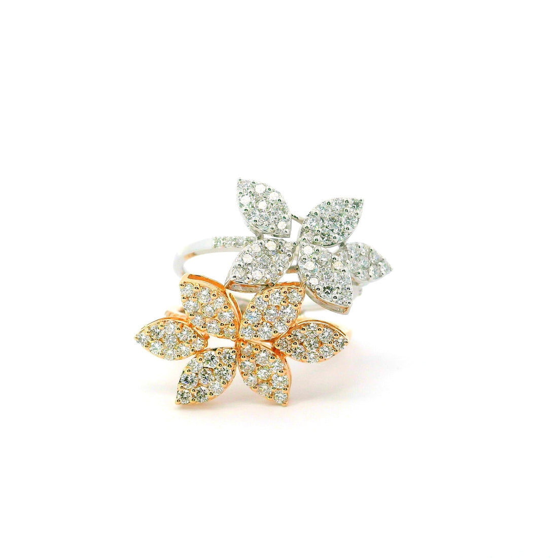 Dual Bloom Lab Grown Diamond Bypass Ring