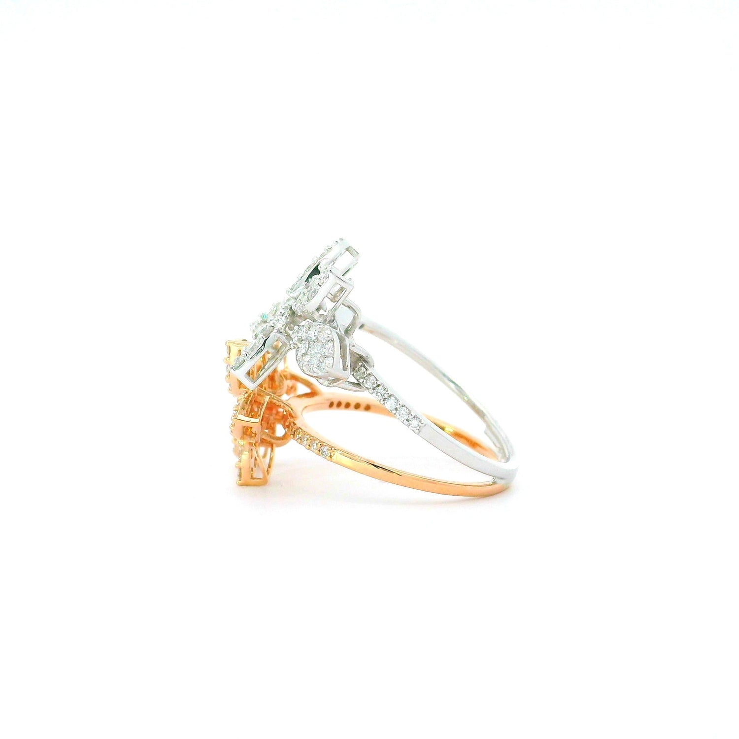 Dual Bloom Lab Grown Diamond Bypass Ring