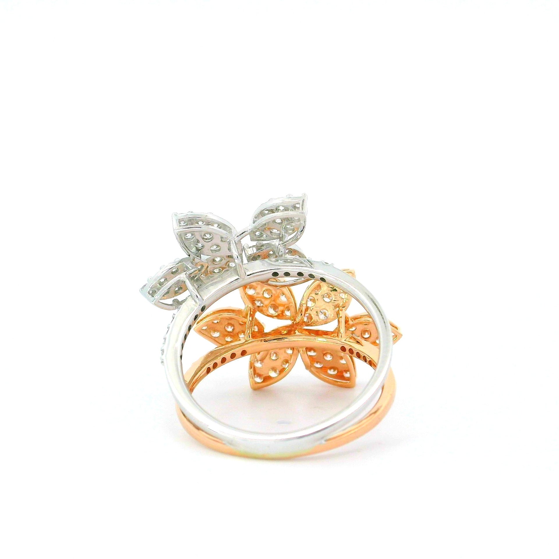 Dual Bloom Lab Grown Diamond Bypass Ring