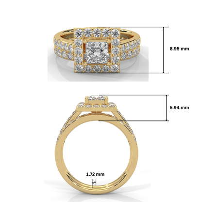 Majestic Radiance Halo Lab Grown Diamond Ring