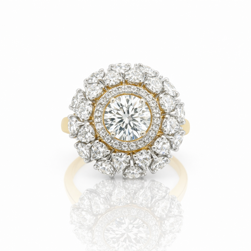 Elegant Lab Grown Diamond Cluster Ring