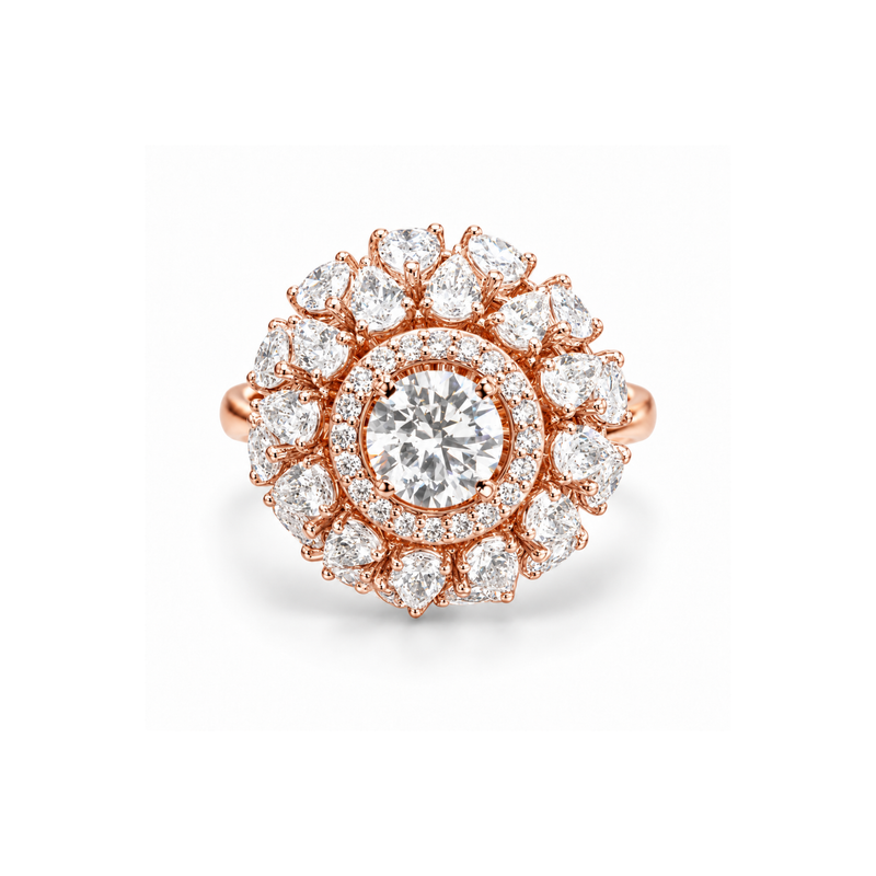 Elegant Lab Grown Diamond Cluster Ring