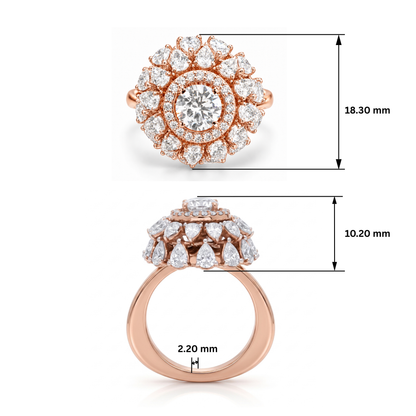 Elegant Lab Grown Diamond Cluster Ring