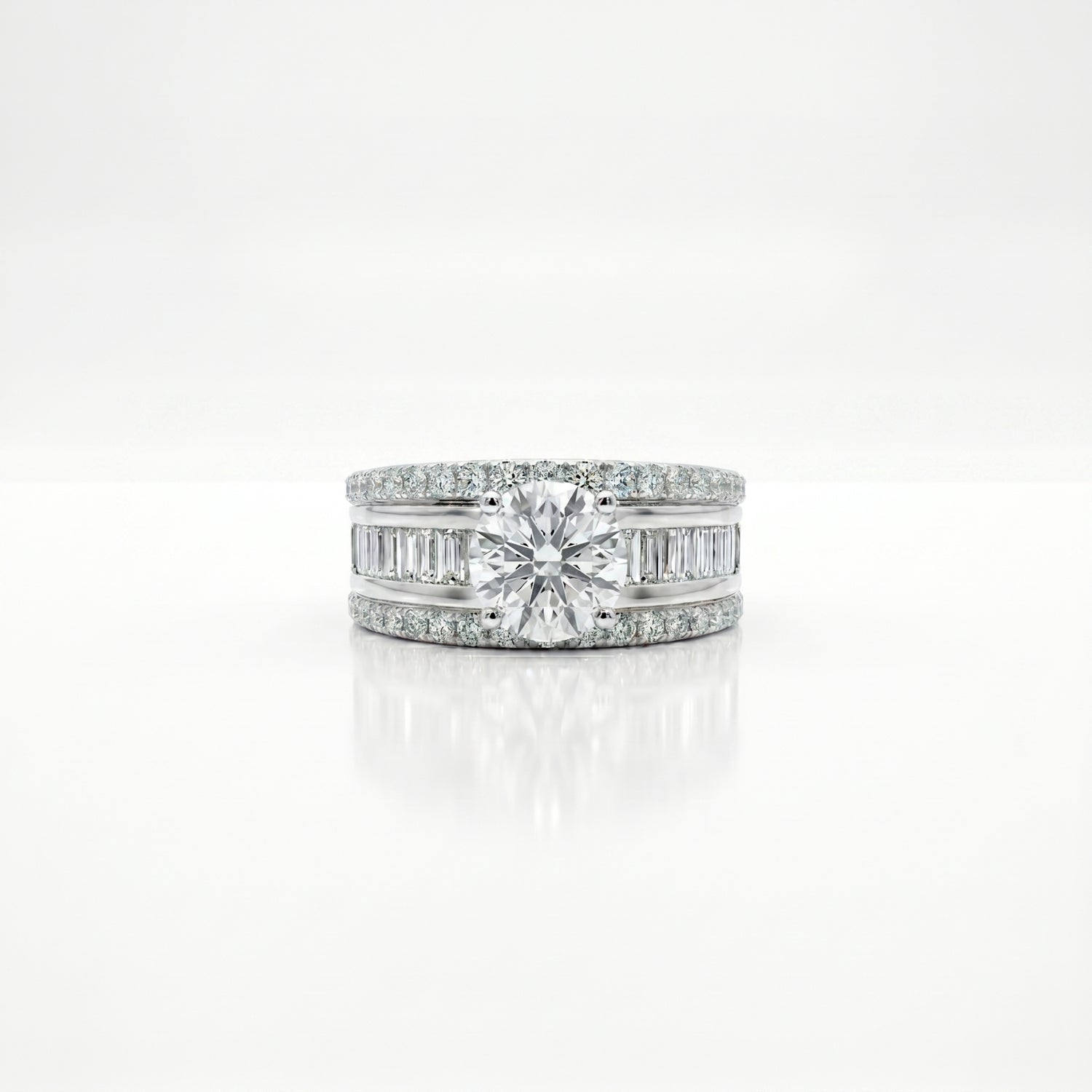 Diamond ring with a white background