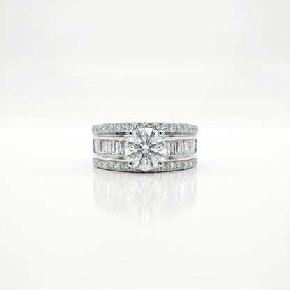 Diamond ring with a white background