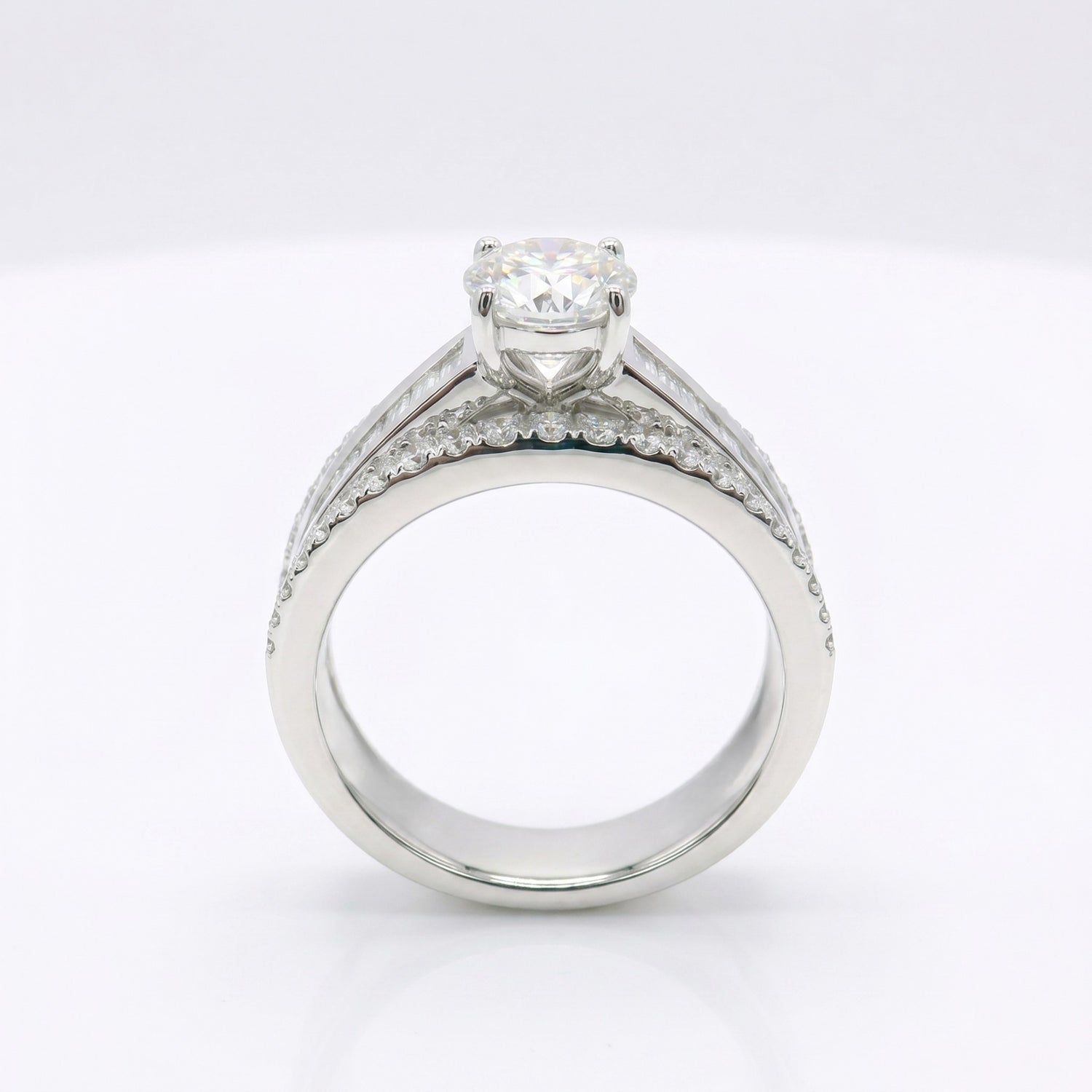 Diamond ring with a white background