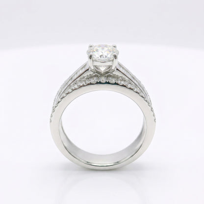 Diamond ring with a white background