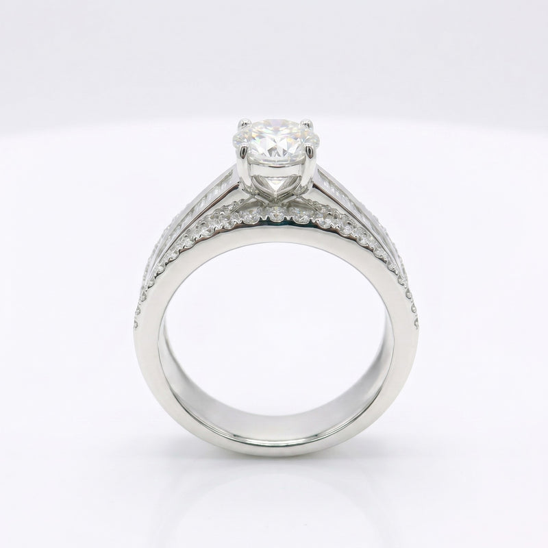 Diamond ring with a white background