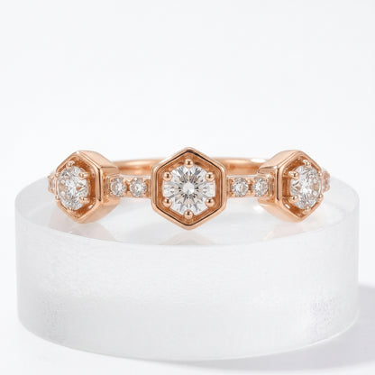 Hexagon Trio Lab Grown Diamond Ring
