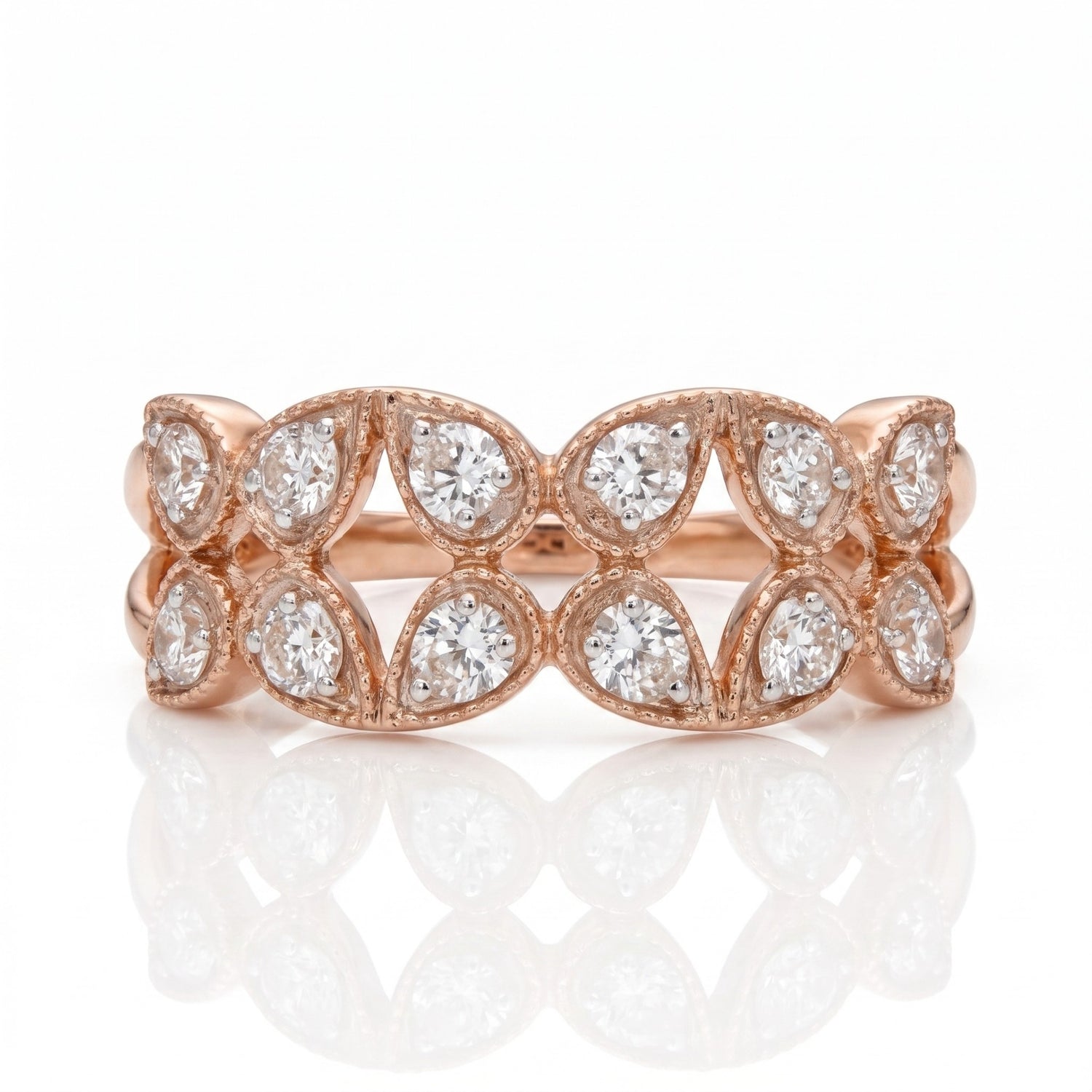 Lattice Bloom Lab Grown Diamond Ring