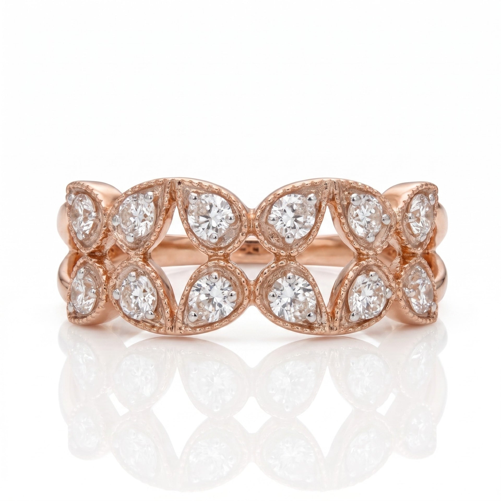 Lattice Bloom Lab Grown Diamond Ring