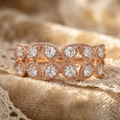 Lattice Bloom Lab Grown Diamond Ring