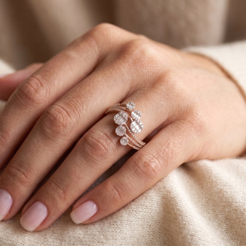 Spiralis Cluster Lab Grown Diamond Ring