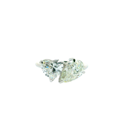 Twin Flame Embrace Solitaire Lab Grown Diamond Ring