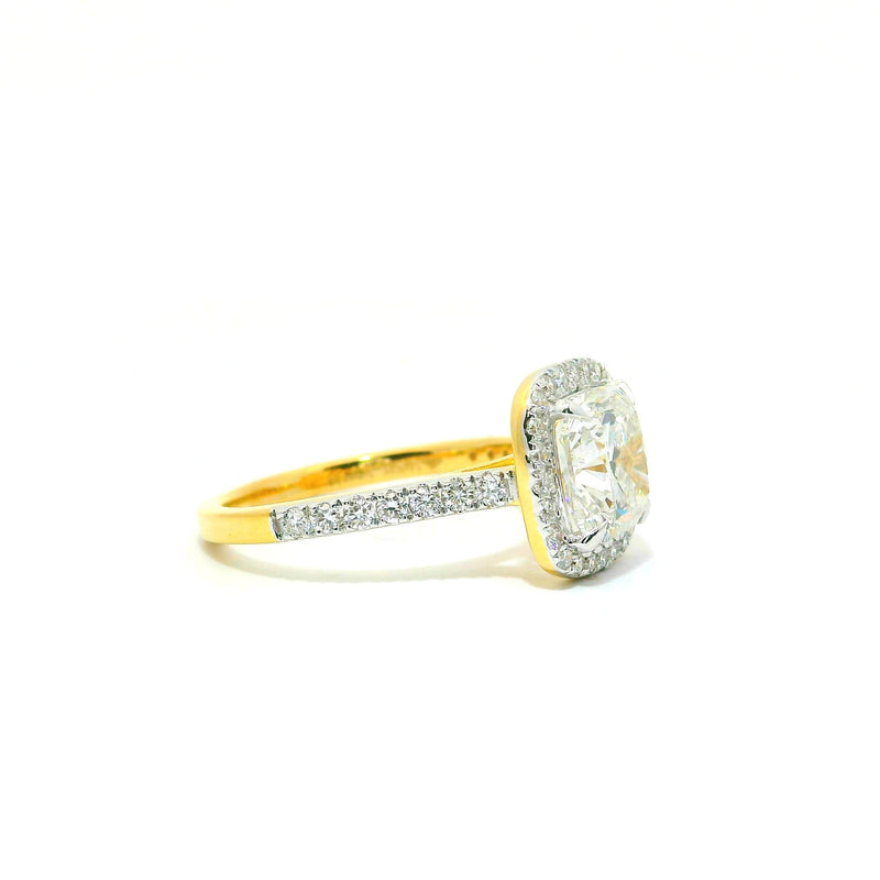 Serene Cushion Solitaire Lab Grown Diamond Ring
