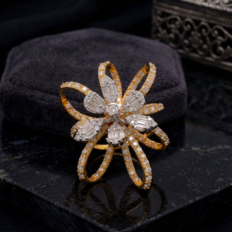 Ribbon Bloom Lab Grown Diamond Ring